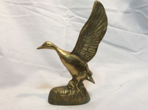 Large 7 Vintage Brass Duck Desk Figure Sculpture (hunter hunting